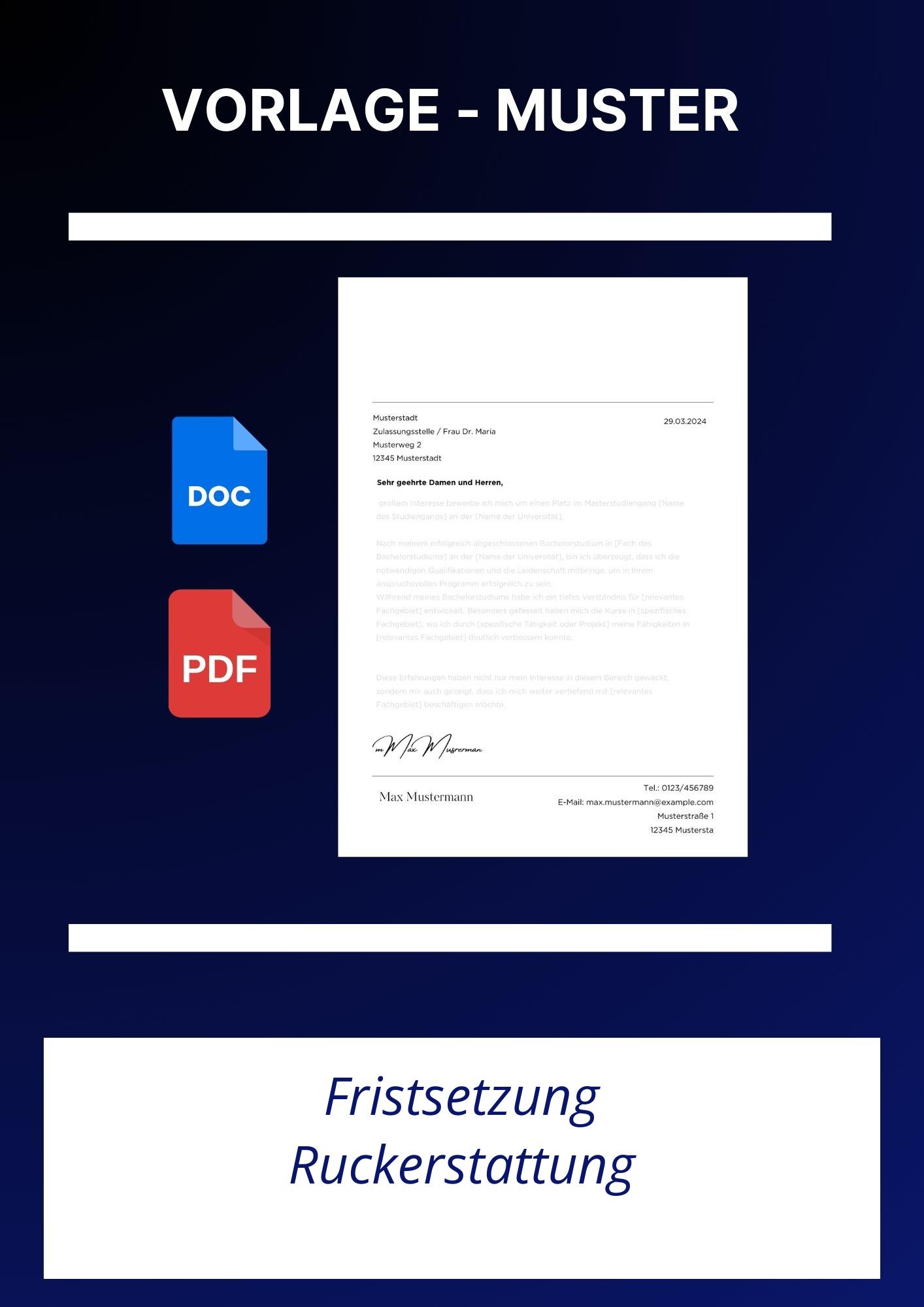 Fristsetzung Rückerstattung